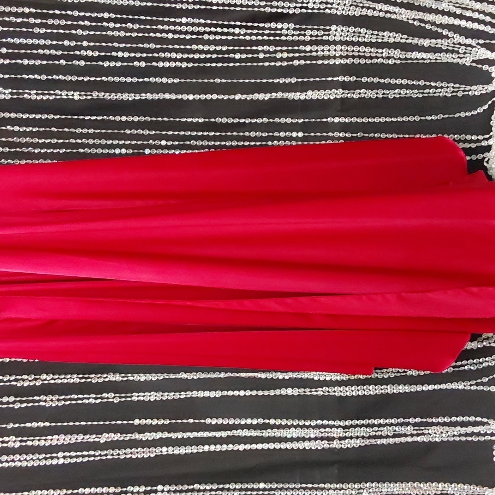 Xcite Satin Fancy Back Prom Dress 30189 Raspberry - Picture 3 of 6